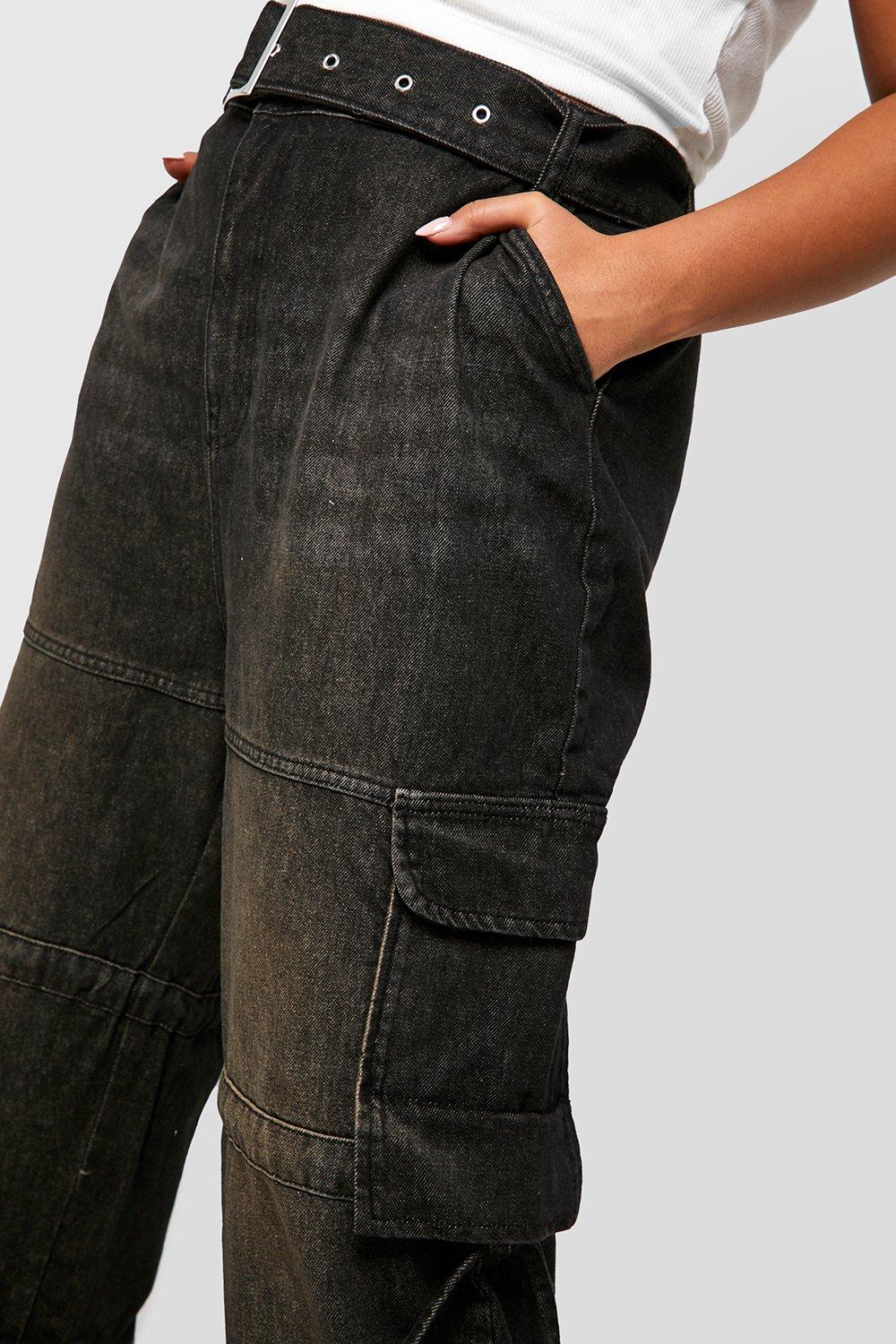 【KOOLOSET】Ghost Washing Cargo Banding Denim CLOUT COLLECTION ™️ | 'Atlas' Gray Wash Denim Cargo Jeans